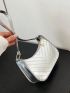 Mini Hobo Bag Solid Color Chevron Stitch