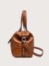 3pcs Bag Set Tote Bag Square Bag Purse Solid Color, Best Work Bag For Women