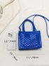 Mini Square Bag Chevron Quilted Double Handle