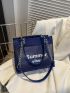 Small Square Bag Letter Print Double Handle, Clear Bag