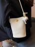 Mini Bucket Bag Twist Lock Letter Embossed