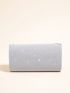 Mini Envelope Bag Glitter Design Flap Chain Strap, Perfect Bride Purse For Wedding, Prom & Party Events