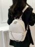 Quilted Pattern Classic Backpack Chain Decor