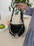 Small Hobo Bag Bow & Pearl Decor