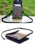 Retro Boho Embroidered Phone Bag, Mini Travel One Shoulder Bag For Women & Girls