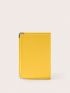 Litchi Embossed Passport Case Letter Graphic Metal Decor