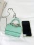 Mini Chain Decor Flap Square Bag Fashion Black