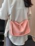 Litchi Embossed Hobo Bag Fashion Pink With Zipper