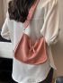 Litchi Embossed Hobo Bag Fashion Pink With Zipper