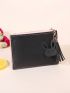 Colorblock Tassel & Cartoon Decor Small Wallet