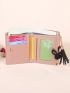 Colorblock Tassel & Cartoon Decor Small Wallet