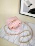 Mini Quilted Pattern Chain Bucket Bag Fashion Pink