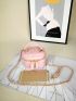 Mini Quilted Pattern Chain Bucket Bag Fashion Pink