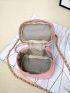Mini Quilted Pattern Chain Bucket Bag Fashion Pink