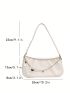 Heart & Chain Detail Ruched Bag Fashion White