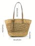 Hollow Out Design Straw Bag Vacation Double Handle