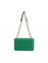 Small Flap Square Bag Embossed Detail Minimalist