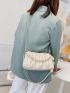 Medium Ruched Bag Pearl & Twilly Scarf Decor PU