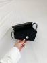 Mini Flap Square Bag Studded Decor Black