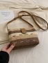 Small Straw Bag Colorblock Striped Pattern