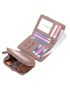 Small Wallet Letter Graphic Flap Trifold PU