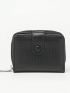 Minimalist Small Wallet Zipper Black