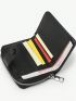 Minimalist Small Wallet Zipper Black