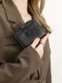 Minimalist Small Wallet Zipper Black