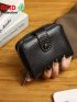 Minimalist Small Wallet Zipper Black