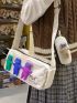 Cartoon Decor Square Bag Small With Coin Purse