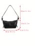 Medium Hobo Bag Stitch Detail Minimalist Black