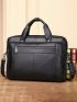 Oversized Men Briefcase Double Handle Genuine Leather Design Computer Bags For Business
