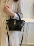 Mini Square Bag Clear Double Handle With Inner Pouch