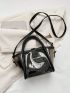 Mini Square Bag Clear Double Handle With Inner Pouch