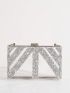 Mini Box Bag Clear Rhinestone Decor For Party