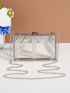 Mini Box Bag Clear Rhinestone Decor For Party