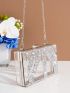 Mini Box Bag Clear Rhinestone Decor For Party