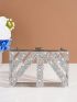 Mini Box Bag Clear Rhinestone Decor For Party