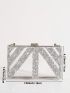 Mini Box Bag Clear Rhinestone Decor For Party