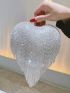 Mini Novelty Bag Rhinestone & Fringe Decor For Party, Perfect Bride Purse For Wedding, Prom & Party Events