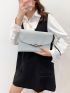 Silver Envelope Bag Metal Decor Flap For Daily