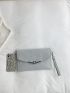 Silver Envelope Bag Metal Decor Flap For Daily