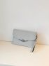Silver Envelope Bag Metal Decor Flap For Daily