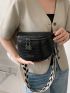 Mini Fanny Pack Crocodile Embossed PU Zip Front