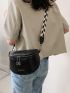 Mini Fanny Pack Crocodile Embossed PU Zip Front