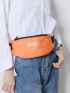 Medium Fanny Pack Letter Embroidery Waterproof Sports Bag Aesthetic