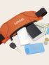 Medium Fanny Pack Letter Embroidery Waterproof Sports Bag Aesthetic