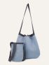 2pcs Bag Set Bucket Bag Crochet Bag Drawstring Design No-closure