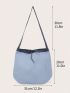 2pcs Bag Set Bucket Bag Crochet Bag Drawstring Design No-closure
