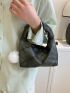 Mini Hobo Bag Plaid Pattern PU